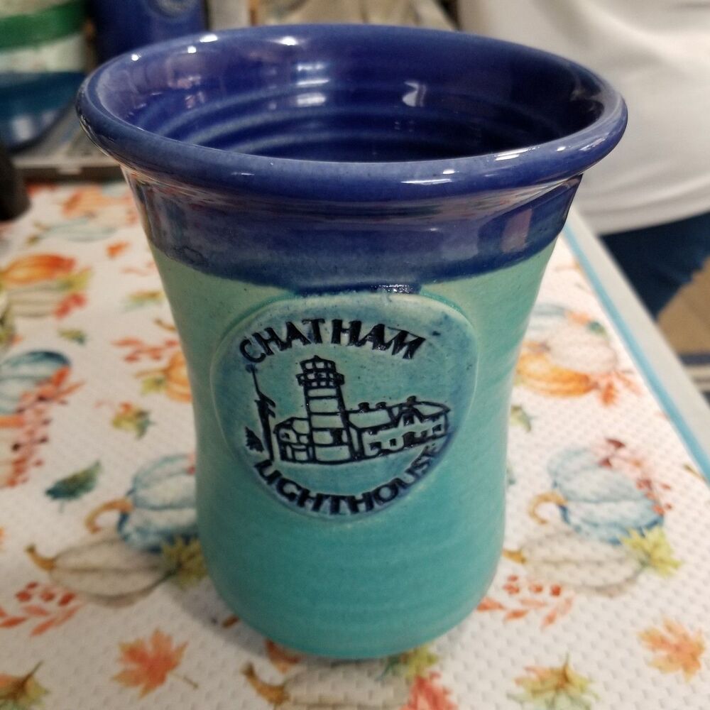 Chatham Stoneware wheel thrown stoneware utensil holder signed